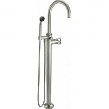 California Faucets 8611W.18-PC - Single Hole Floor Mount Tub Filler- Wheel Handles