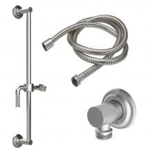 California Faucets 9127-30K-PC - Slide Bar Handshower Kit - Knurled Lever Handle with Concave Base