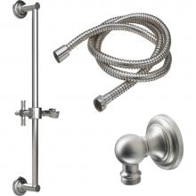 California Faucets 9127-30XK-PC - Slide Bar Handshower Kit - Knurled Cross Handle with Concave Base