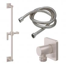 California Faucets 9127-37-PC - Slide Bar Handshower Kit - Lever Handle with Rounded Square Base
