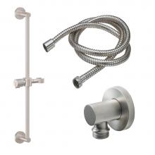 California Faucets 9127-39P-PC - Slide Bar Handshower Kit - Pinstripe Cylinder Handle with Round Base