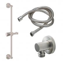 California Faucets 9127-39PI-PC - Slide Bar Handshower Kit - Intaglio Pinstripe Cylinder Handle with Round Base