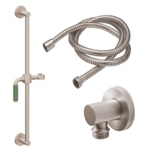 California Faucets 9127-41-GP-PC - 24'' Grab Bar Handshower Kit - Green Porcelain Lever Handle with Line Base