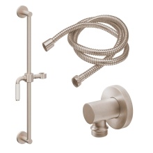 California Faucets 9127-41-WP-PC - Slide Bar Handshower Kit - White Porcelain Lever Handle with Round Base