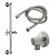 California Faucets 9127-65-PC - Slide Bar Handshower Kit - Cross Handle with Round Base