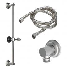 California Faucets 9127-80WB-PC - Slide Bar Handshower Kit - Black Wheel Handle with Concave Base