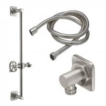 California Faucets 9127-85W-PC - Slide Bar Handshower Kit - Wheel Handle with Quad Base