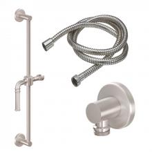 California Faucets 9127-C1-PC - Slide Bar Handshower Kit - Lever Handle with Round Base