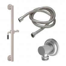 California Faucets 9127-GB24-30F-PC - 24'' Grab Bar Handshower Kit - Carbon Fiber Lever Handle with Concave Base