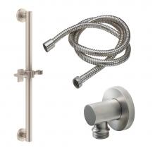 California Faucets 9127-GB30-38X-PC - 30'' Grab Bar Handshower Kit - Cross Handle with Round Base