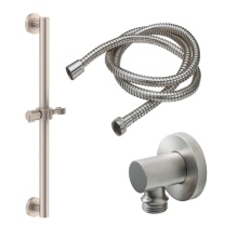 California Faucets 9127-GB24-39K-PC - 24'' Grab Bar Handshower Kit - Knurled Cylinder Handle with Round Base