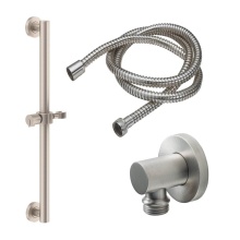 California Faucets 9127-GB30-39P-PC - 30'' Grab Bar Handshower Kit - Pinstripe Cylinder Handle with Round Base