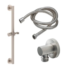 California Faucets 9127-GB30-39RI-PC - 30'' Grab Bar Handshower Kit - Rivulet Intaglio Cylinder Handle with Round Base