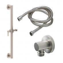 California Faucets 9127-GB30-40-PC - 30'' Grab Bar Handshower Kit -Lever Handle with Round Base