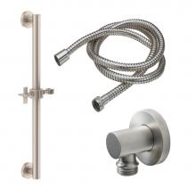 California Faucets 9127-GB30-40X-PC - 30'' Grab Bar Handshower Kit -Cross Handle with Round Base