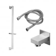 California Faucets 9128R-ABF - Slide Bar Handshower Kit  - rectangle Handle With Rectangle Base