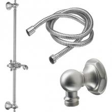 California Faucets 9129-47-PC - Slide Bar Handshower Kit - Cross Handle with Hex Base
