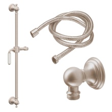 California Faucets 9129-60-WP-PC - Slide Bar Handshower Kit - White Porcelain Lever Handle with Line Base