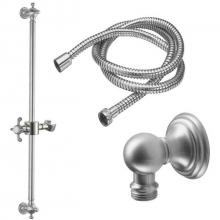 California Faucets 9129-61XD-PC - Slide Bar Handshower Kit - Cross Handle with Line Base
