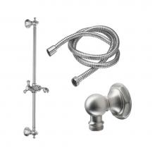 California Faucets 9129-63-ABF - Slide Bar Handshower Kit  - Three Spoke Handle With Hex Base