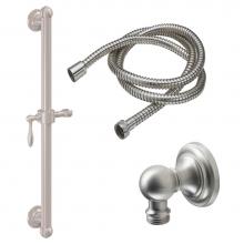 California Faucets 9129-GB24-64-PC - 24'' Grab Bar Handshower Kit - Lever Handle with Concave Base