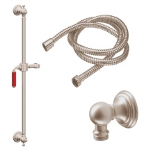 California Faucets 9129-GB30-60-RD-PC - 30'' Grab Bar Handshower Kit - Red Lever Handle with Line Base