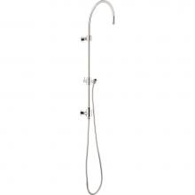 California Faucets 9152-PC - Exposed Shower Column with Diverter and Sliding Bracket - Round Base