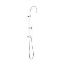California Faucets 9152-PC - Exposed Shower Column with Diverter and Sliding Bracket - Round Base