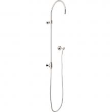 California Faucets 9153-PC - Exposed Shower Column with Diverter and Wall Bracket - Round Base