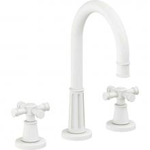California Faucets C102XZBF-MWHT - 8'' Widespread Lavatory Faucet with Completely Finished ZeroDrain