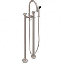California Faucets C108X-ETF.20-PC - Floor Mount Tub Filler with Handshower