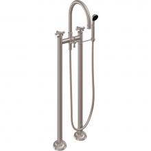California Faucets C108XS-ETF.20-PC - Floor Mount Tub Filler with Handshower