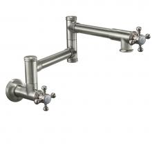 California Faucets K10-201-36-PC - Pot Filler - Dual Handle Wall Mount - Traditional