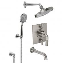 California Faucets KT07-30K.18-RBZ - Descanso Styletherm 1/2'' Thermostatic Shower System with Hand Shower Hook and Tub Spout