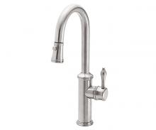 California Faucets K10-101-33-PC - Pull-Down Prep/Bar Faucet with Button Sprayer