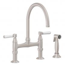 California Faucets K10-120S-35-PC - Bridge Kitchen Faucet with Sidespray