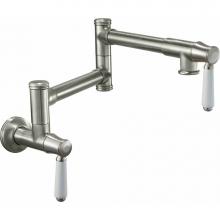 California Faucets K10-200-35-PC - Pot Filler - Dual Handle Wall Mount - Traditional