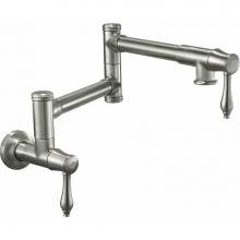 California Faucets K10-200-61-PC - Pot Filler - Dual Handle Wall Mount - Traditional