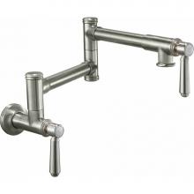 California Faucets K10-201-33-PC - Pot Filler - Dual Handle Wall Mount - Traditional