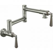 California Faucets K10-201-46-PC - Pot Filler - Dual Handle Wall Mount - Traditional