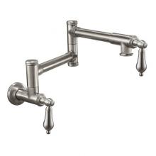 California Faucets K10-201-55-PC - Pot Filler - Dual Handle Wall Mount - Traditional