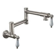 California Faucets K10-201-XX-PC - Pot Filler - Dual Handle Wall Mount - Traditional