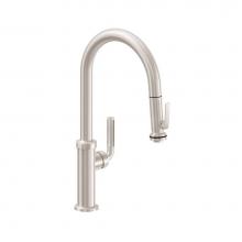 California Faucets K30-100SQ-KL-RBZ - Pull-Down Kitchen Faucet with Squeeze Handle Sprayer- High Spout