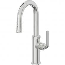 California Faucets K30-101-SL-PC - Pull-Down Prep/Bar Faucet with Button Sprayer