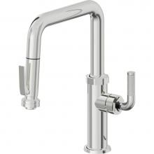 California Faucets K30-103SQ-KL-PC - Pull-Down Kitchen Faucet with Squeeze Sprayer  - Quad Spout