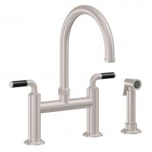 California Faucets K30-120S-FL-PC - Bridge Kitchen Faucet with Sidespray - Arc Spout