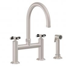 California Faucets K30-120S-FX-PC - Bridge Kitchen Faucet with Sidespray - Arc Spout
