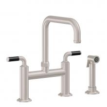 California Faucets K30-123S-FL-PC - Bridge Kitchen Faucet with Sidespray - Quad Spout