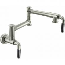 California Faucets K30-200-FL-PC - Pot Filler - Dual Handle Wall Mount - Industrial