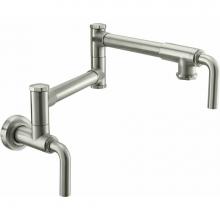 California Faucets K30-200-SL-PC - Pot Filler - Dual Handle Wall Mount - Industrial